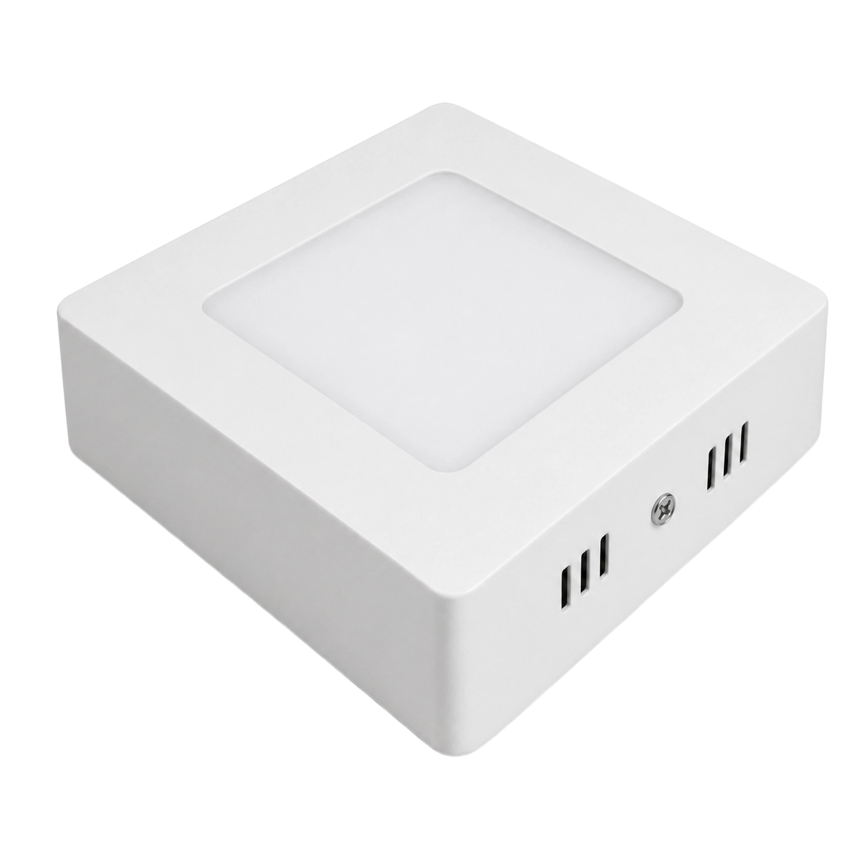 Malý čtvercový přisazený LED panel s bílým rámečkem